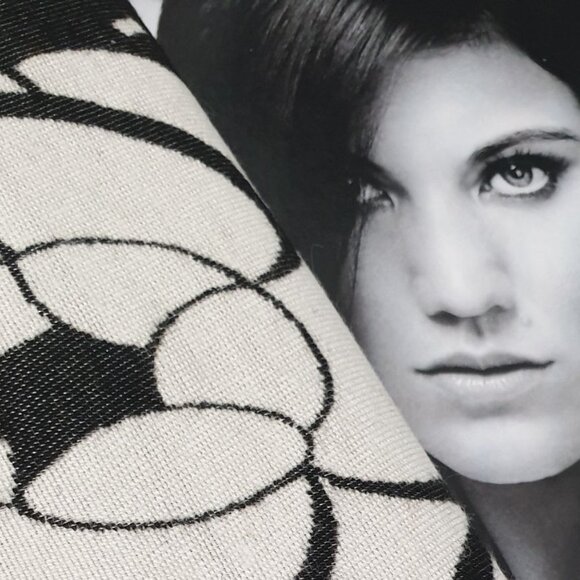 Black White Camellia Flower Design Scarf Fashion Shawl Women Wrap Accessory Gift - Picture 4 of 7